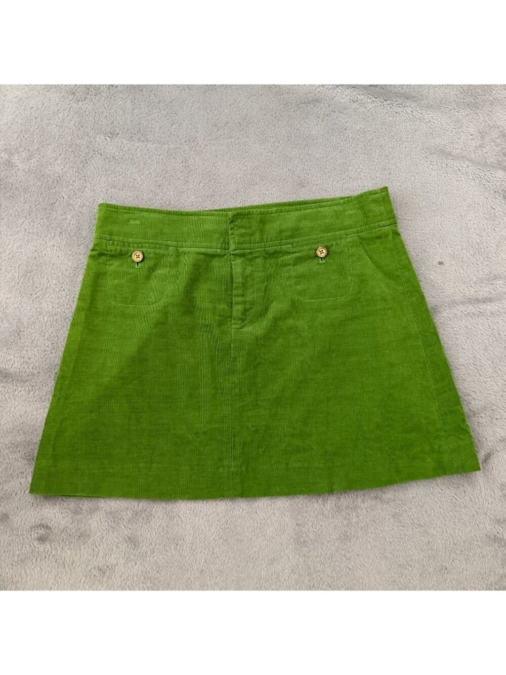 Vintage Lilly Pulitzer Green Corduroy Mini Skirt Womens Size 4